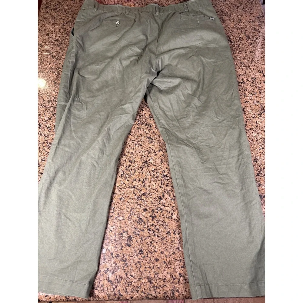 Dixxon D-Flex Chino Pants Mens 44x30 Olive Green Straight Leg Stretch Trousers